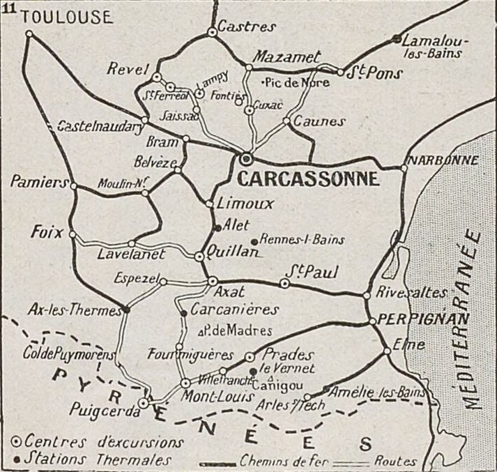 plan des excursions de l'Aude
